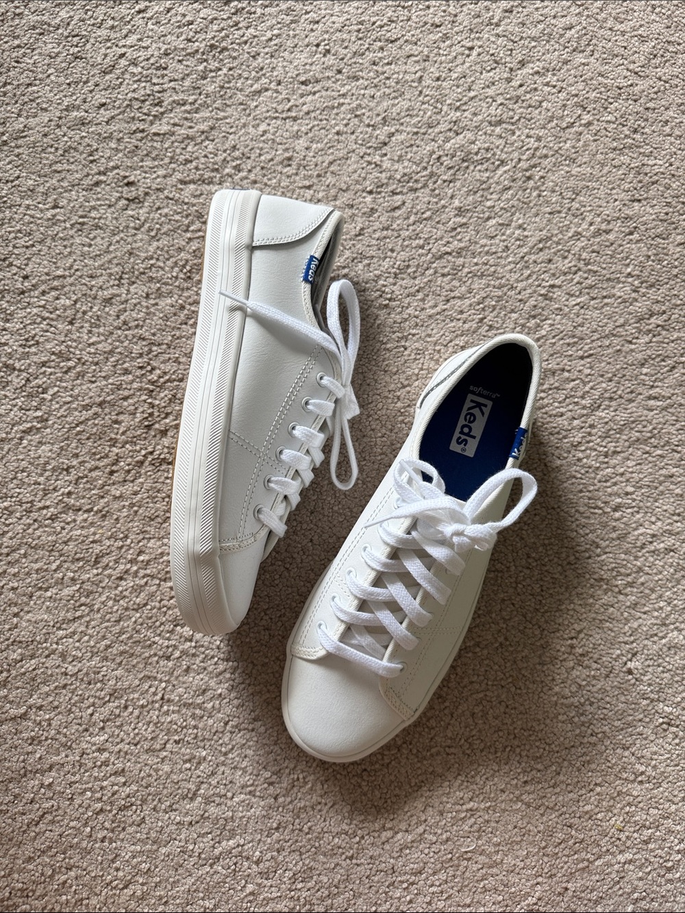 Keds White Lace-Up Platform Sneakers